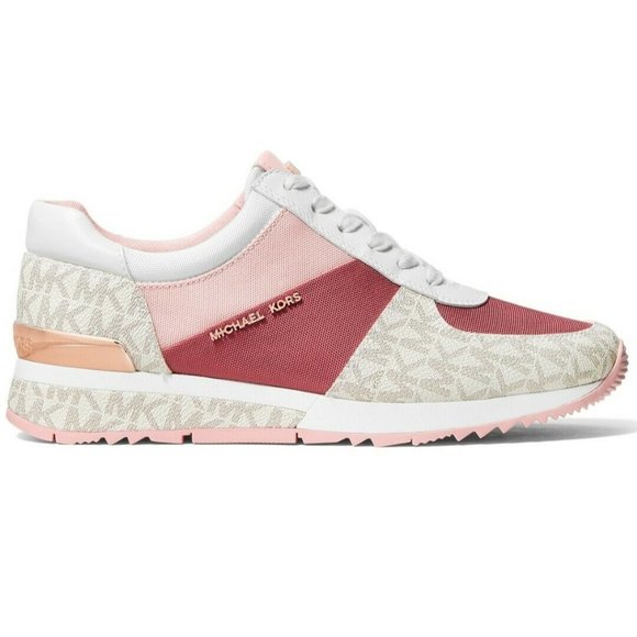 Michael Kors Allie Wrap Tech Canvas Sneakers Light Berry Sorbet - Picture 3 of 6